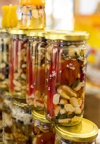 Honey with dried fruits and nuts