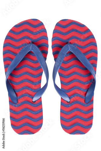 Flip flop fashion plastic shoes isolated