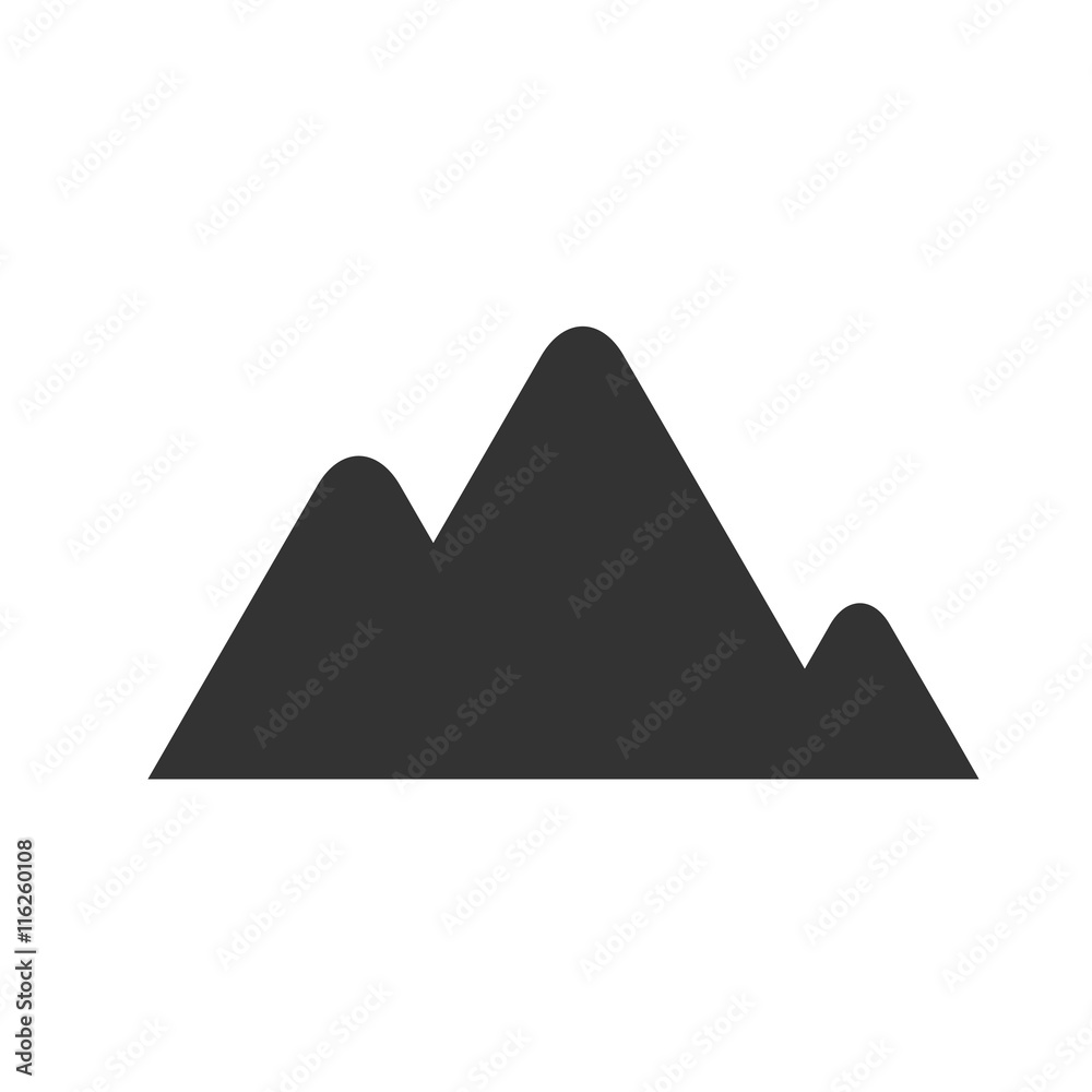Mountains icon. Simple flat logo of mountains on white background. Vector illustration. Mountains icon. Simple flat logo of mountains on white background. Vector illustration.