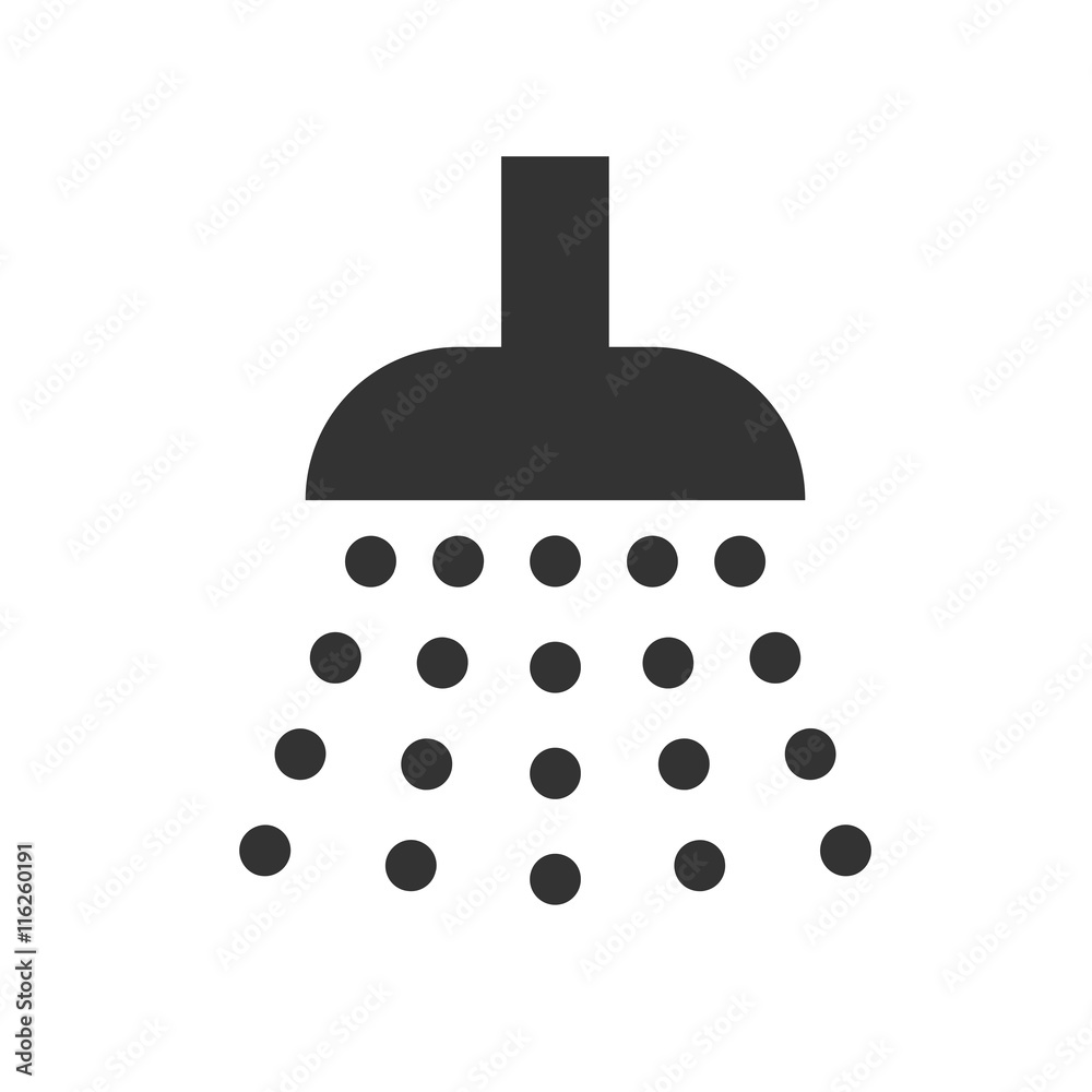 Shower icon. Shower sign. Simple flat logo of shower on white background.  Vector illustration. Stock Vector | Adobe Stock