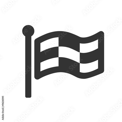 Race flag icon. Flat icon of race flag isolated on white background. Vector illustration.