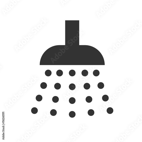 Shower icon. Shower sign. Simple flat logo of shower on white background. Vector illustration.