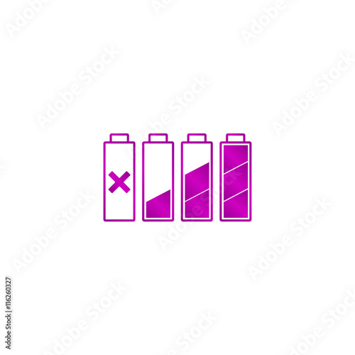 Set of battery charge level indicators.