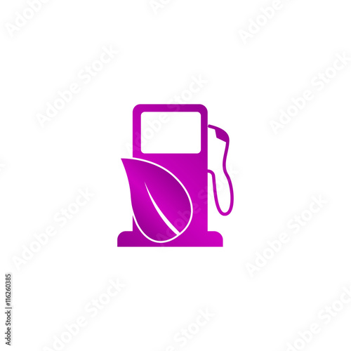 Gas station with leaves icon.