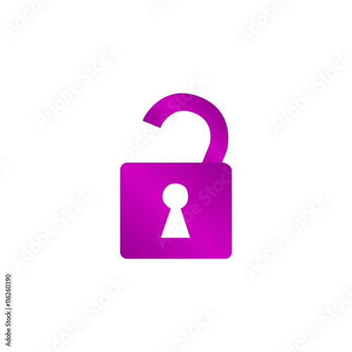 lock icon Flat design style