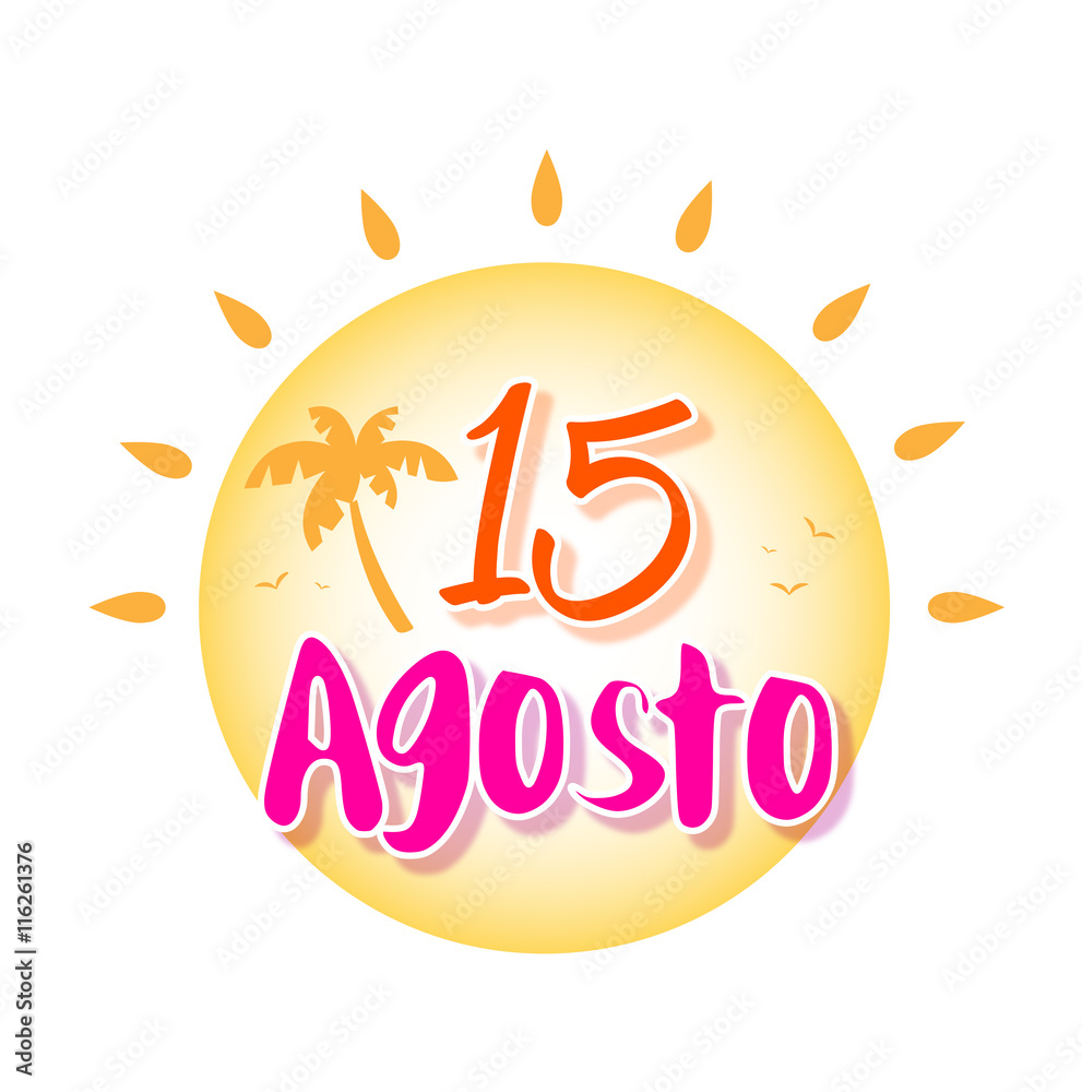 15 Agosto Stock Vector Adobe Stock