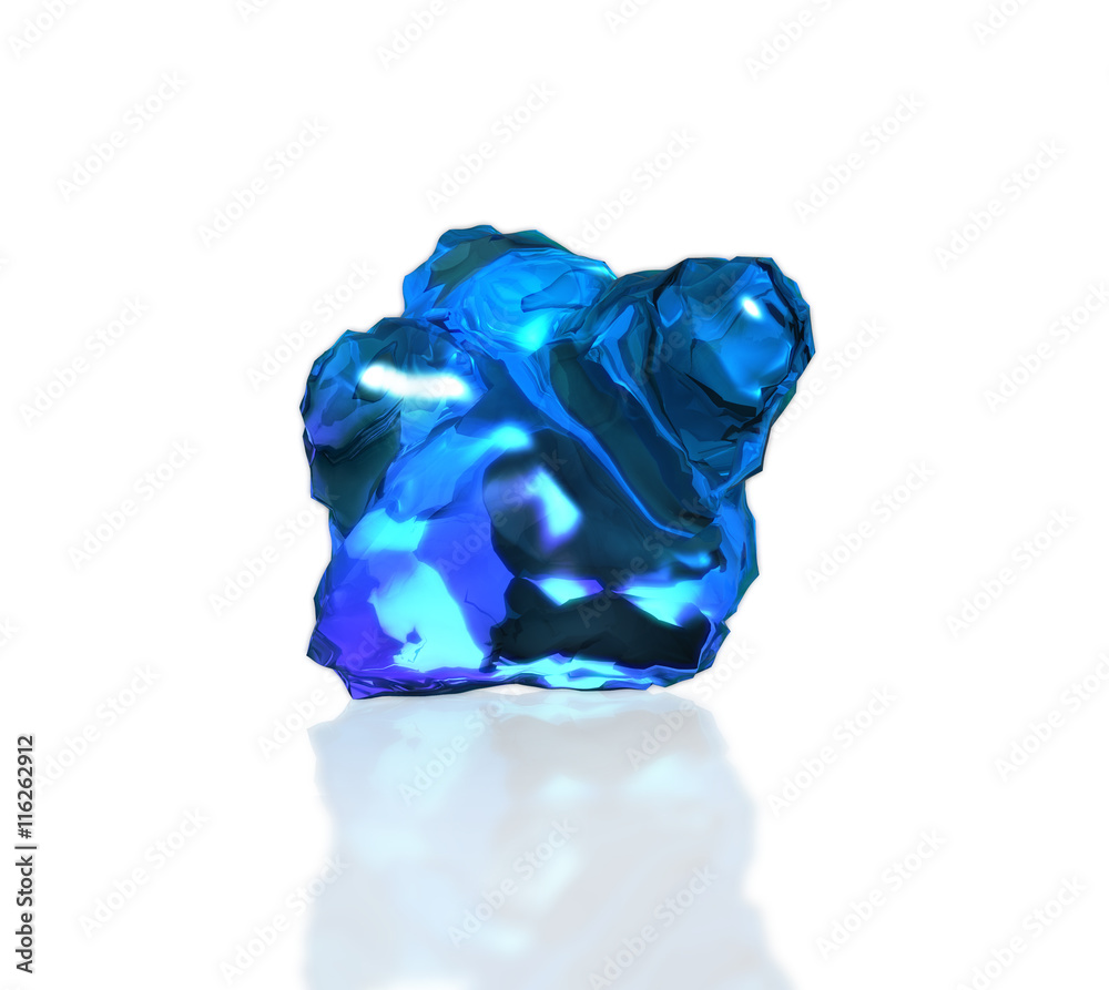 Fototapeta premium crystal stone with reflection on table