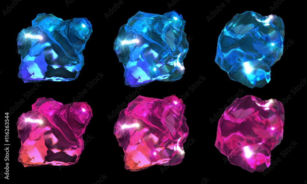 crystals blue and red color crystals blue and red color