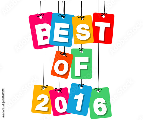 Vector colorful hanging cardboard. Tags - best of 2016