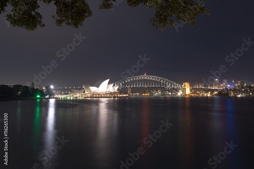 Night time view of Sydney city from Mrs Macquarie's chair