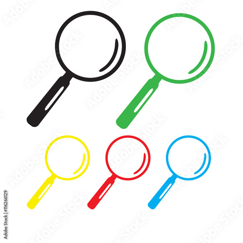 Magnifying glass isolated on white background. Search Icon.