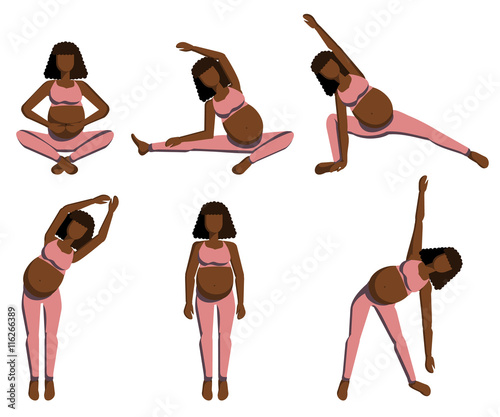 Kollektion von Frauen bei der Schwangerschaftsgymnastik 