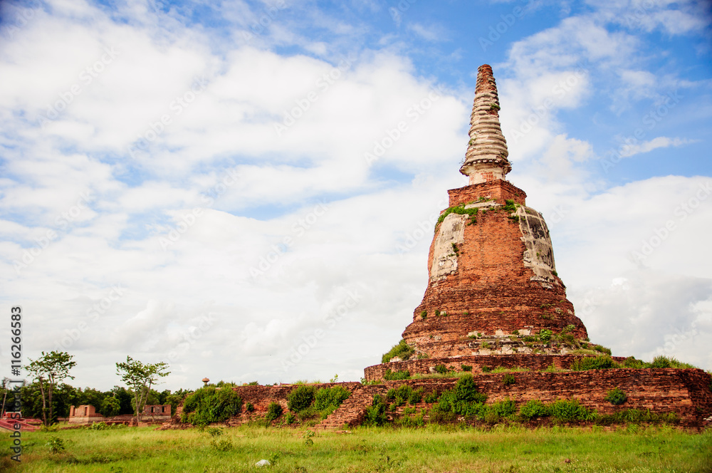 ruins pagoda ancient in thailand