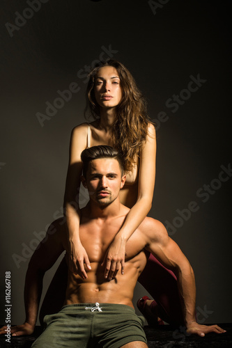 sexy young couple in studio