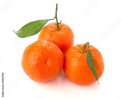 Three ripe tangerines