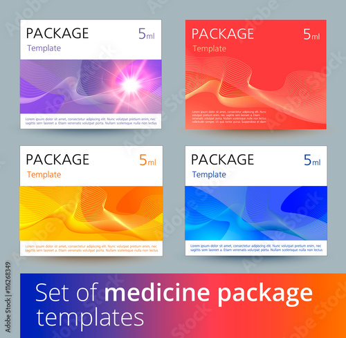 Set of medicine package templates.