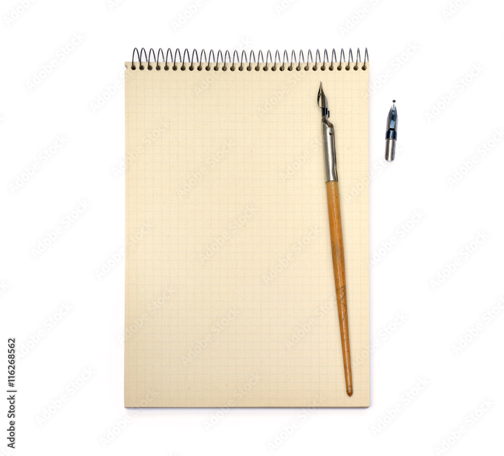 custom made wallpaper toronto digitalOld ink pen and lined paper isolated on white background