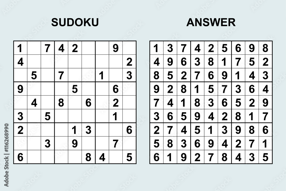 Set of Vector Sudoku puzzles. Easy level. Jigsaw with numbers. Educational  game for kids or leisure game for adults. 15573719 Vector Art at Vecteezy