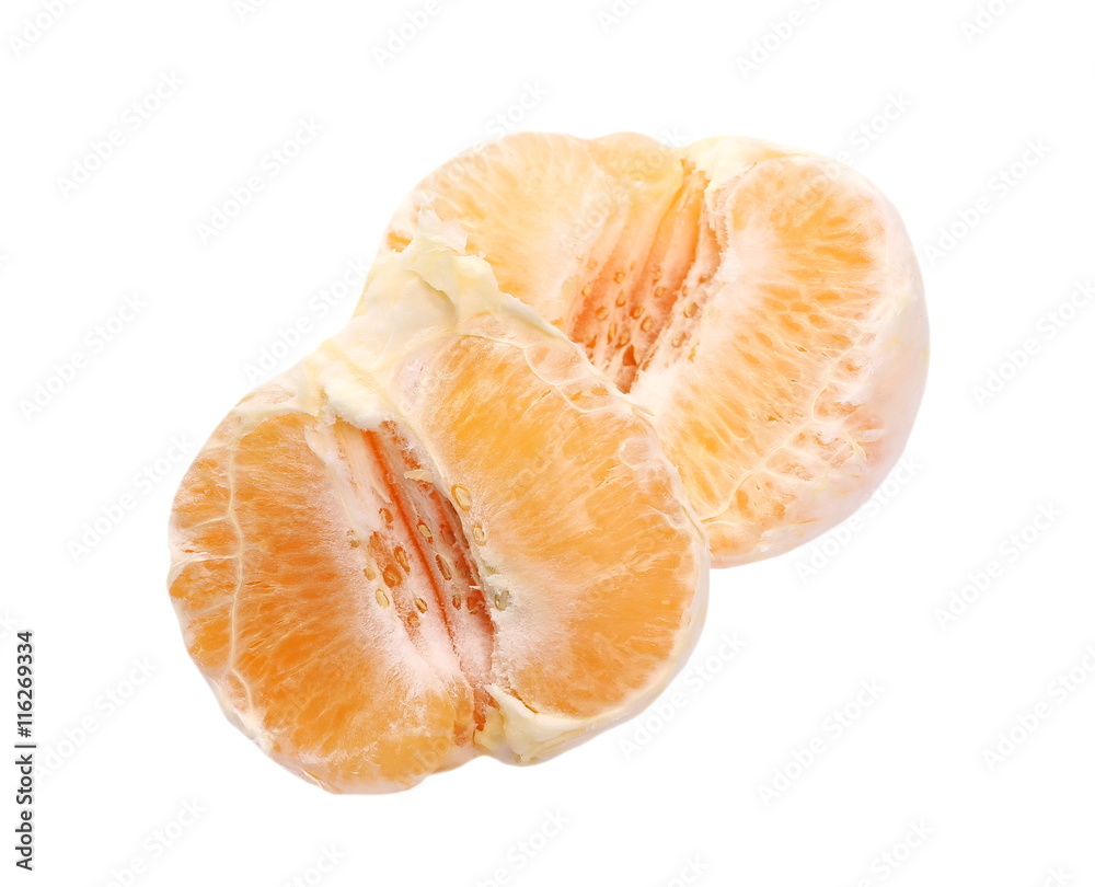 yellow pulp grapefruit isolated on white background