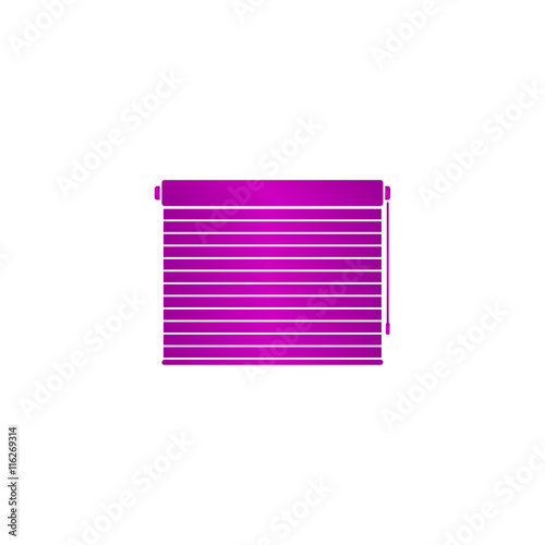 Louvers rolls sign icon. Window blinds or jalousie symbol. Circle flat button with shadow.