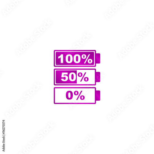 Battery icon. Flat design style.