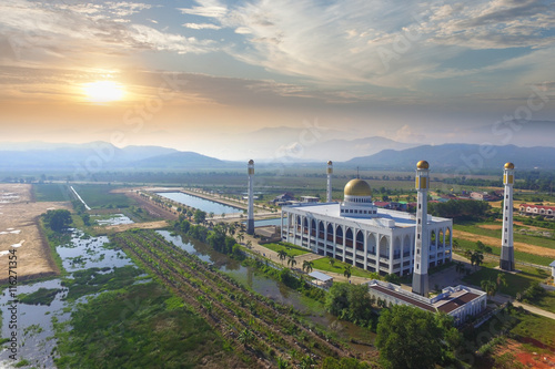 Aerial view of Mosque, Hatyai, Thailand photo