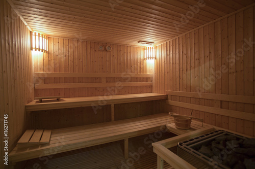 Empty Sauna room background 