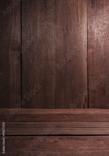 Old natural dark brown wood wall texture