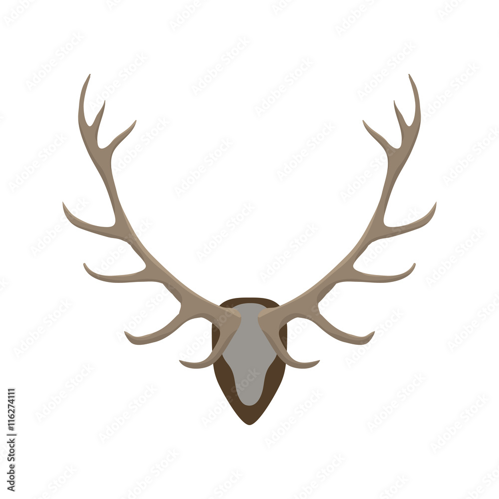 Fototapeta premium Antlers vector illustration. Deer horns color icon