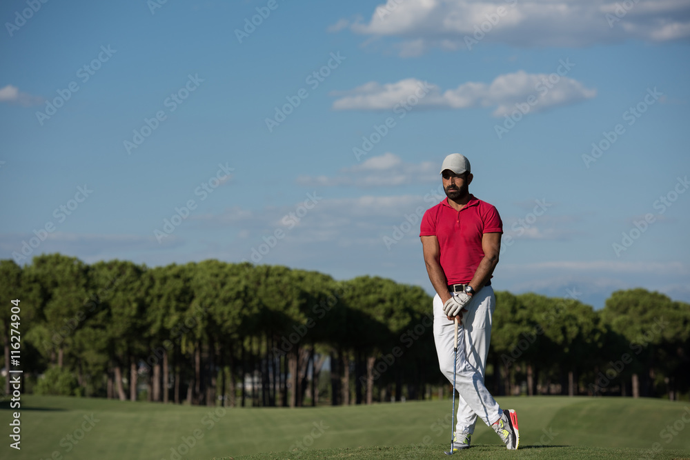 Obraz premium handsome middle eastern golf player portrait at course