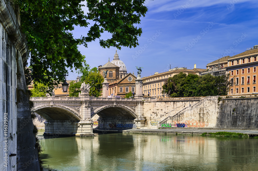 Tome, Italy, Vatican an the tiber - obrazy, fototapety, plakaty 