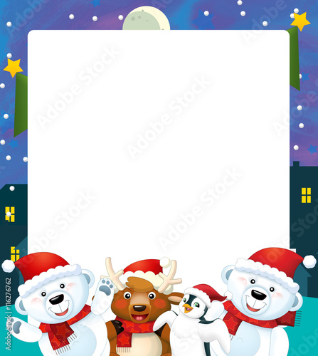 Cartoon christmas frame - space for text - illustration for children © honeyflavour
