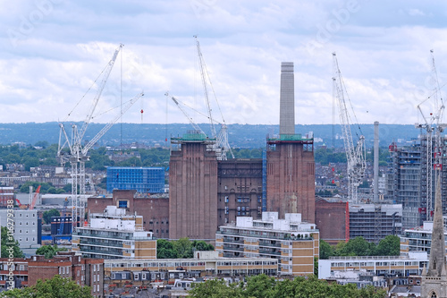 Battersea Power Station under construction.