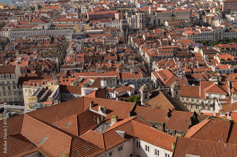 View of Lisbon,Portufal, from St. George's castle.