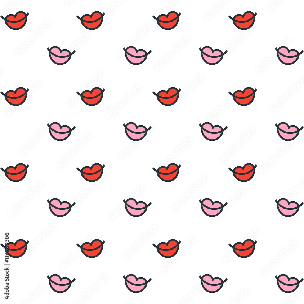 painted lips pattern seamless