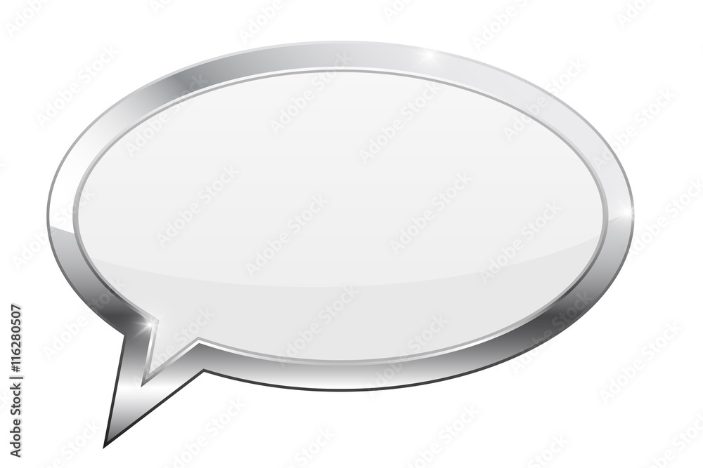 Dialog bubble with chrome frame. Quotation symbol Dialog bubble with chrome frame. Quotation symbol