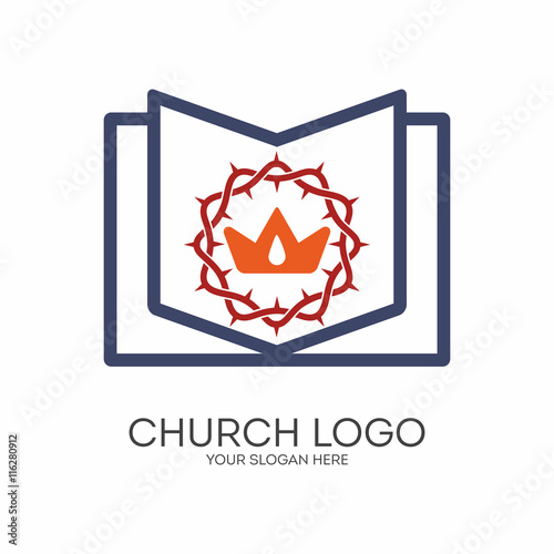 Church logo. Christian symbols. Jesus - the King and the Lord.