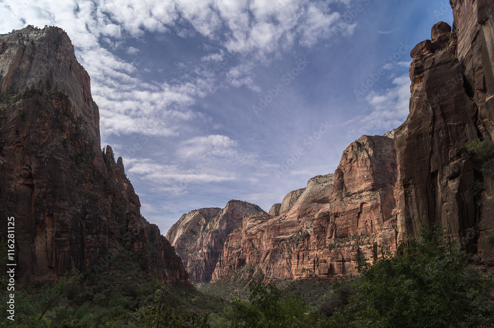 A stunning view of Zion National park, utah. A stunning view of Zion National park, utah.
