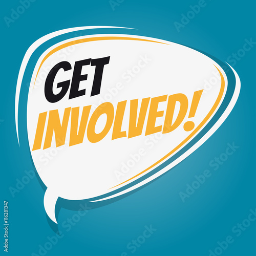 get involved retro vector speech balloon