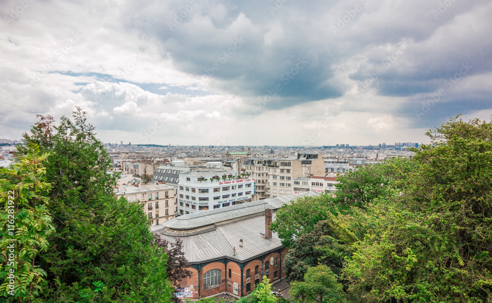 PARIS, FRANCE -06-19-2016 - Paris Skyline Shot From Sacré-Cœur