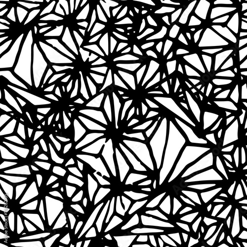 Abstract seamless pattern of intersecting lines. Swatch of black lines on a white background.