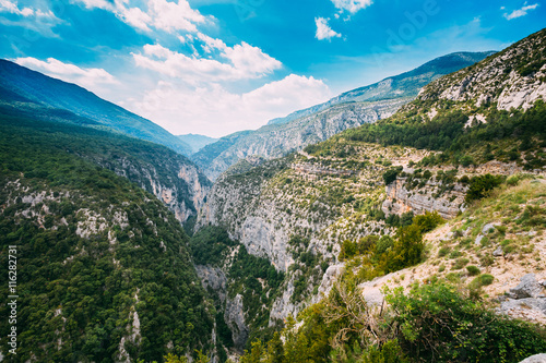 Beautiful Mountains Landscape Of The Gorges Du Verdon In South-eastern France