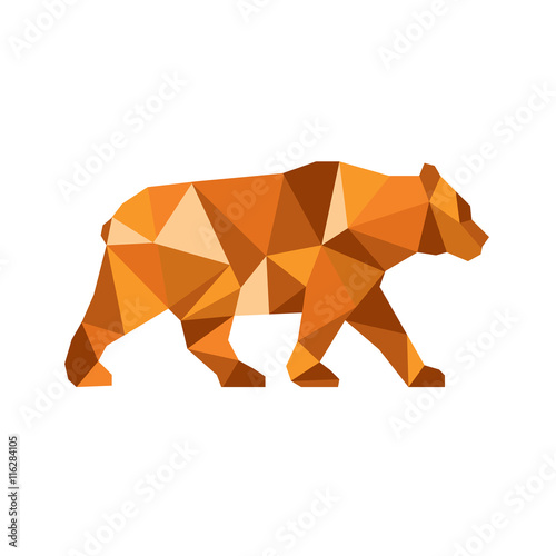 American Black Bear Side Low Polygon