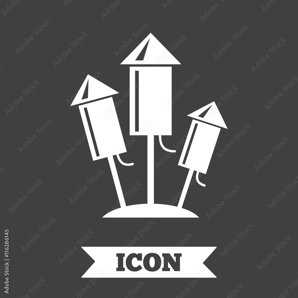 Fireworks rockets icon. Explosive pyrotechnic. Fireworks rockets icon. Explosive pyrotechnic.