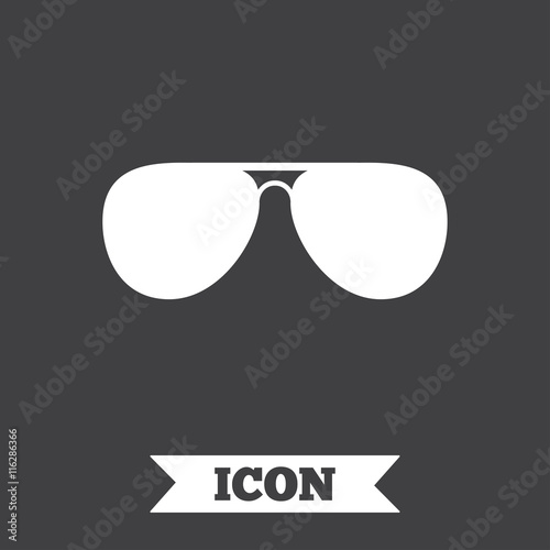 Aviator sunglasses sign icon. Pilot glasses.