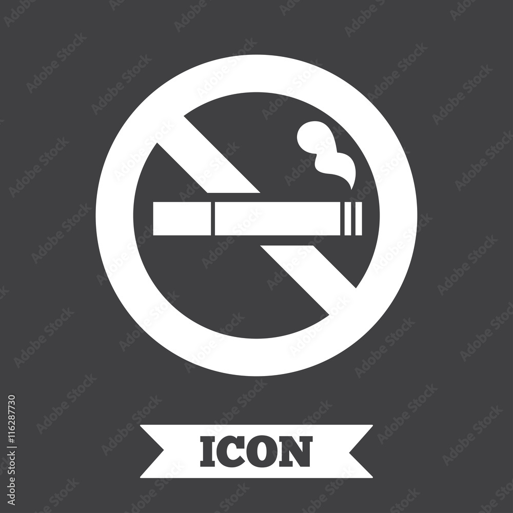 No Smoking sign icon. Cigarette symbol. No Smoking sign icon. Cigarette symbol.