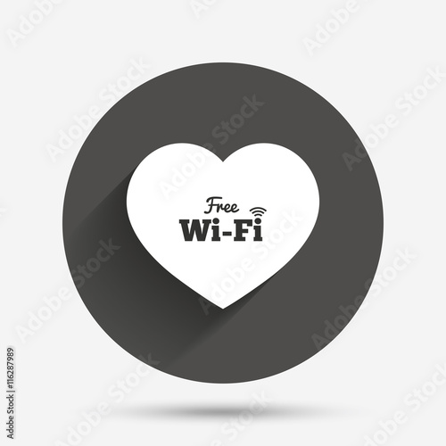 Love Free wifi sign. Wifi symbol.