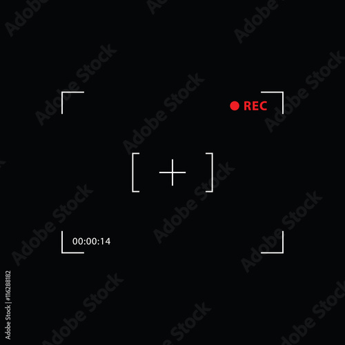camera viewfinder focus illustration on black