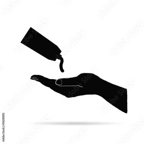 daily hand cream icon in black illustration