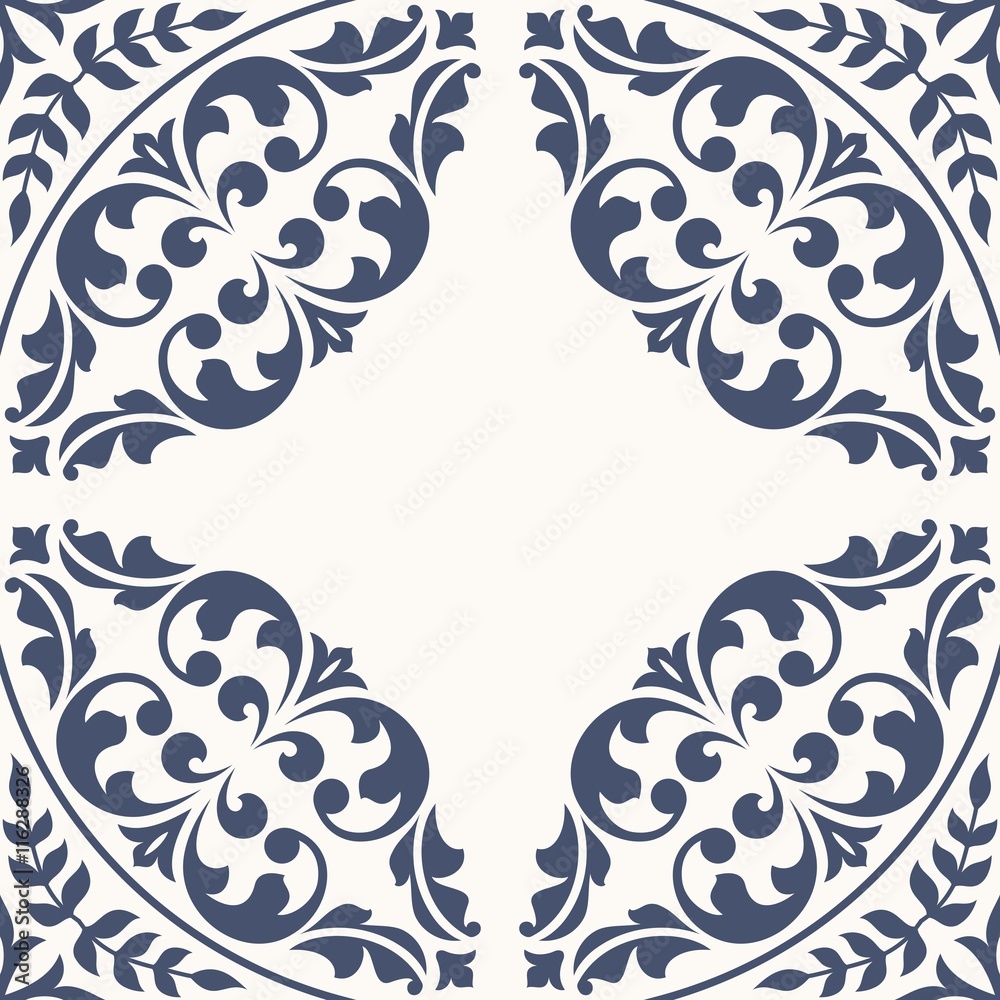 Invitation card with vintage ornament.